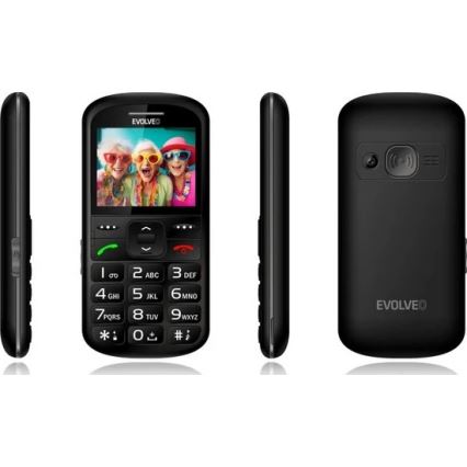 Evolveo - EasyPhone XS, telefon komórkowy dla seniorów, czarny