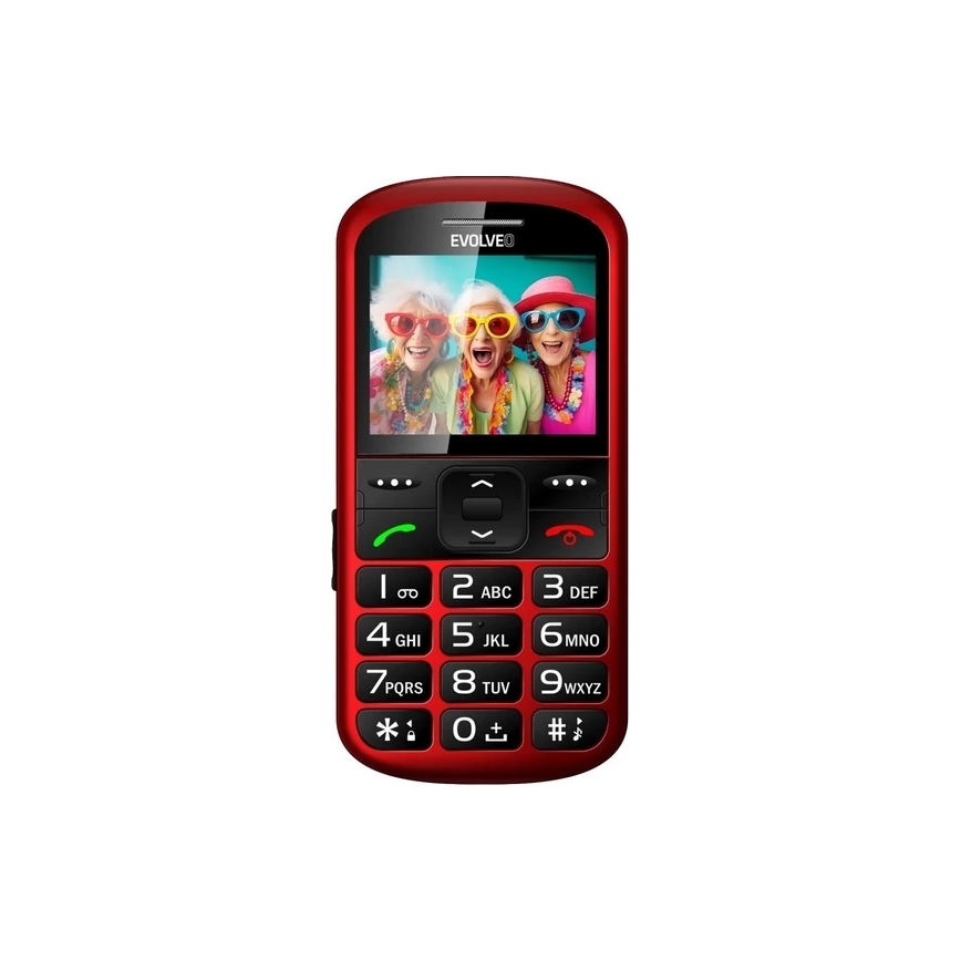 Evolveo - EasyPhone XS, telefon komórkowy dla seniorów, czerwony