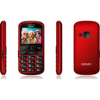Evolveo - EasyPhone XS, telefon komórkowy dla seniorów, czerwony