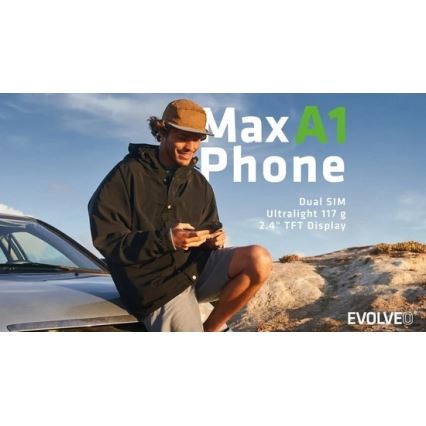 Evolveo - MaxPhone A1 telefon Dual SIM z przyciskami, czarny