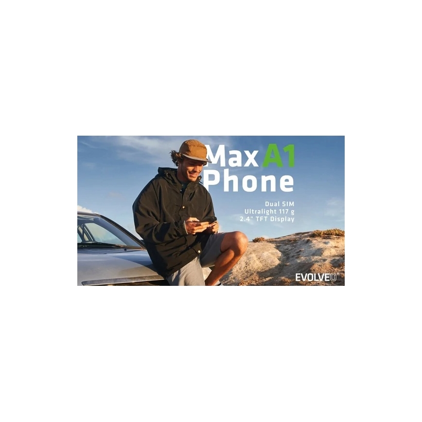 Evolveo - MaxPhone A1 telefon Dual SIM z przyciskami, czarny