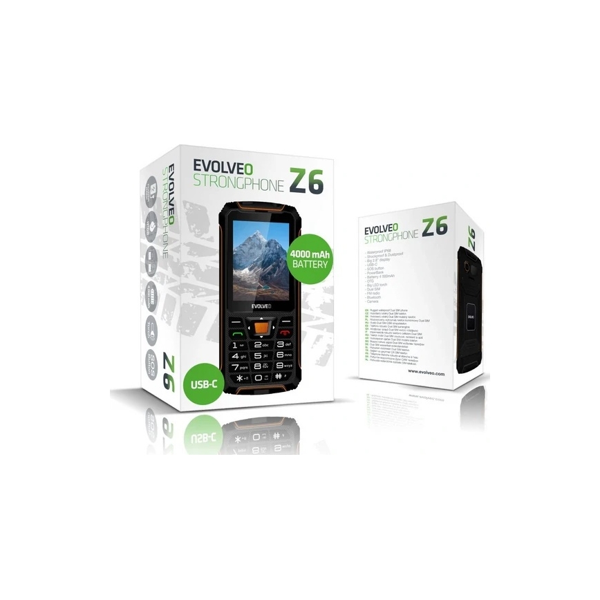 Evolveo - StrongPhone H1, wodoodporny telefon Dual SIM czarny/srebrny