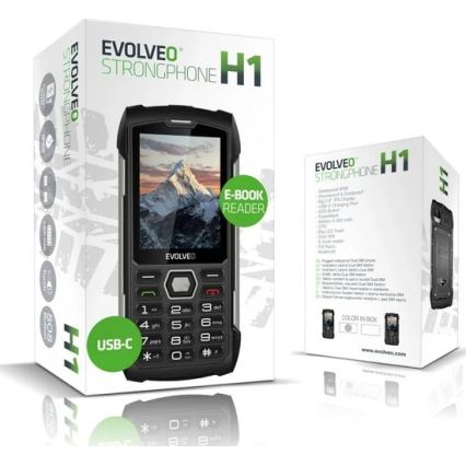 Evolveo - StrongPhone H1, wodoodporny telefon Dual SIM, czarny/szary