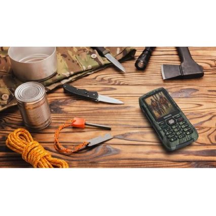 Evolveo - StrongPhone H1, wodoodporny telefon Dual SIM w kamuflażu myśliwskim