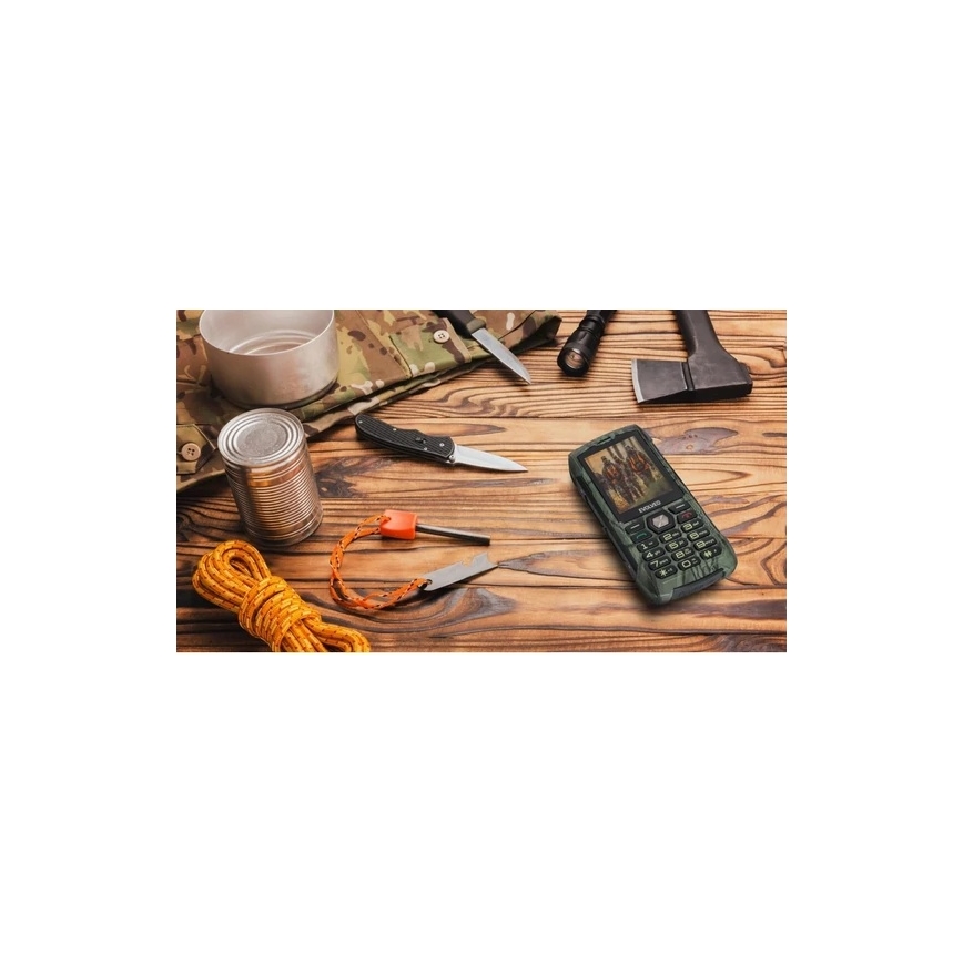 Evolveo - StrongPhone H1, wodoodporny telefon Dual SIM w kamuflażu myśliwskim