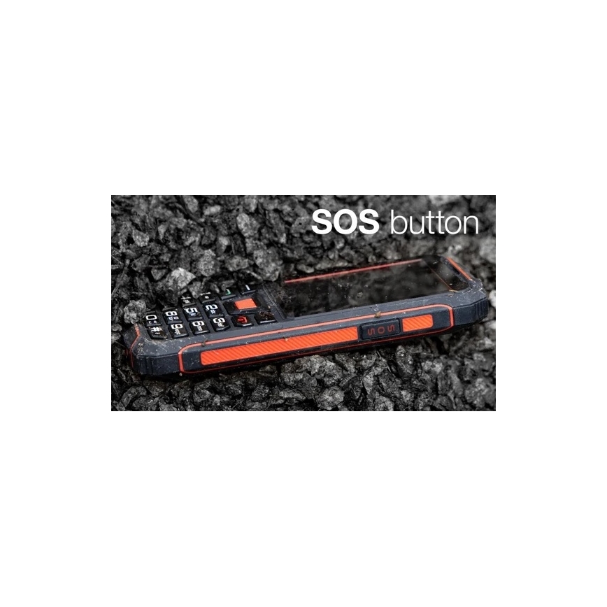 Evolveo - StrongPhone W4, wodoodporny telefon Dual SIM, czarno-czerwony