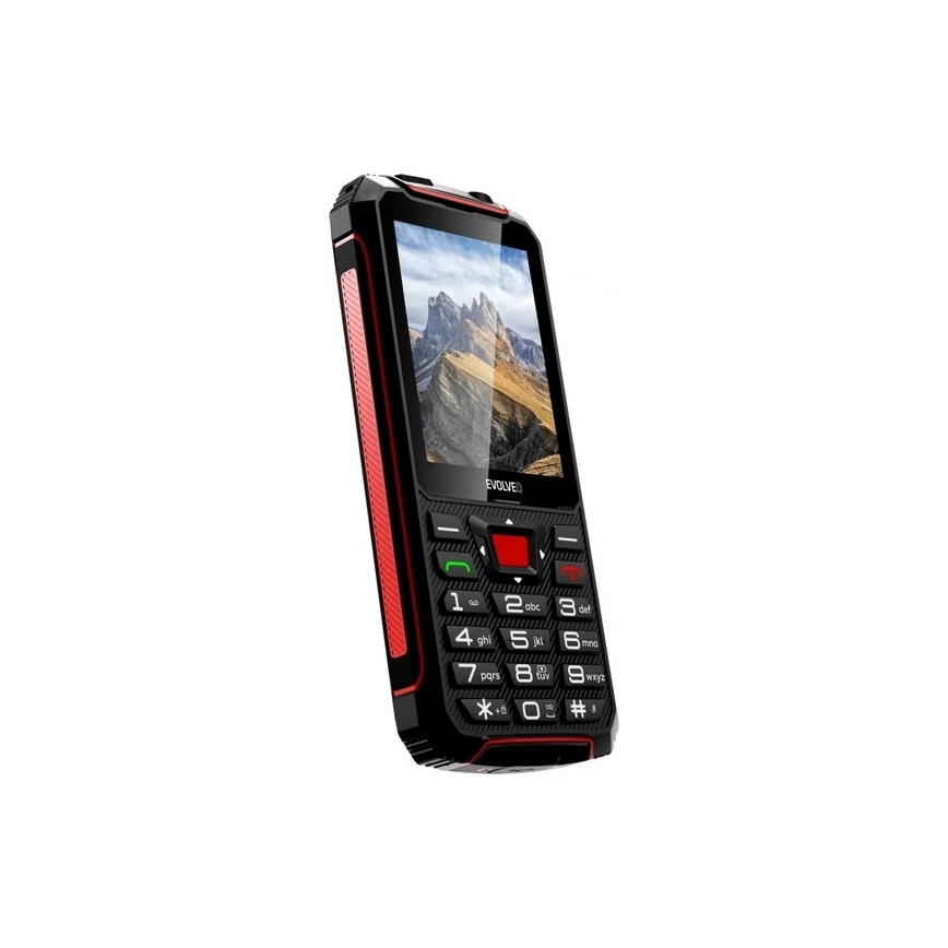 Evolveo - StrongPhone W4, wodoszczelny telefon Dual SIM, czarny/czerwony