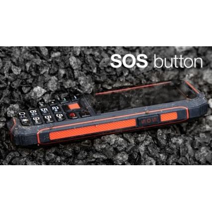 Evolveo - StrongPhone W4, wodoszczelny telefon Dual SIM, czarny/czerwony