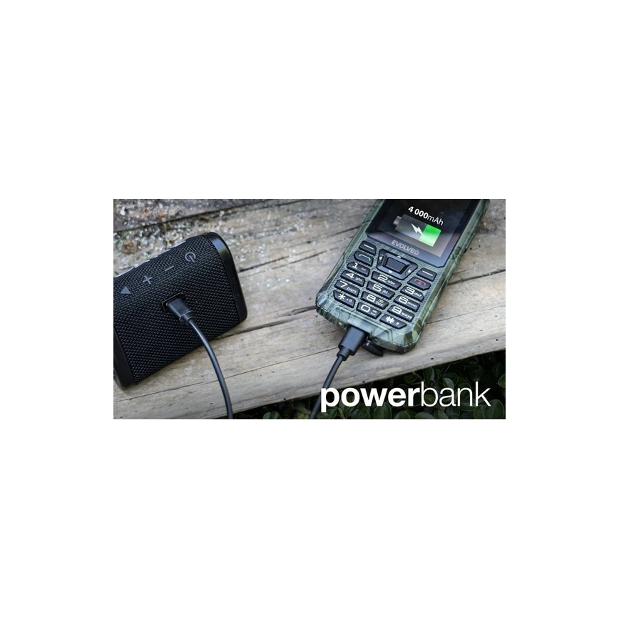 Evolveo - StrongPhone Z6, wodoodporny Dual SIM telefon, kamuflaż myśliwski