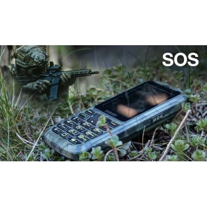 Evolveo - StrongPhone Z6, wodoodporny Dual SIM telefon, kamuflaż myśliwski