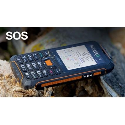 Evolveo - StrongPhone Z6, wodoodporny telefon Dual SIM, czarno-pomarańczowy