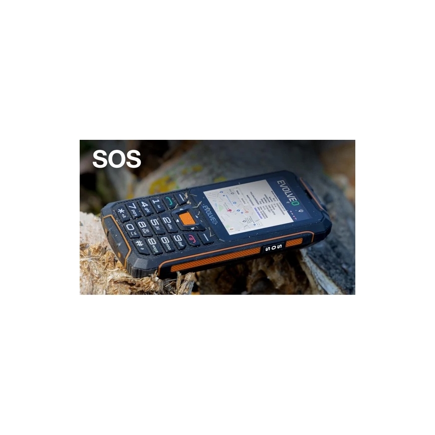 Evolveo - StrongPhone Z6 wodoodporny telefon Dual SIM czarny/pomarańczowy