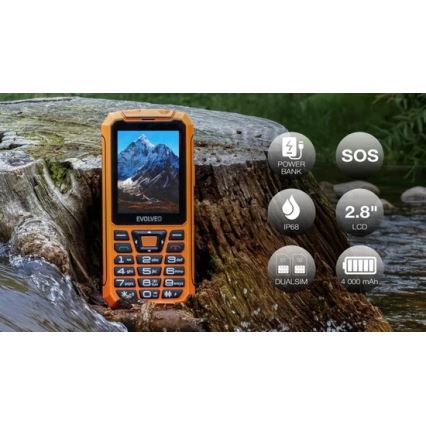 Evolveo - StrongPhone Z6, wodoodporny telefon Dual SIM, pomarańczowy