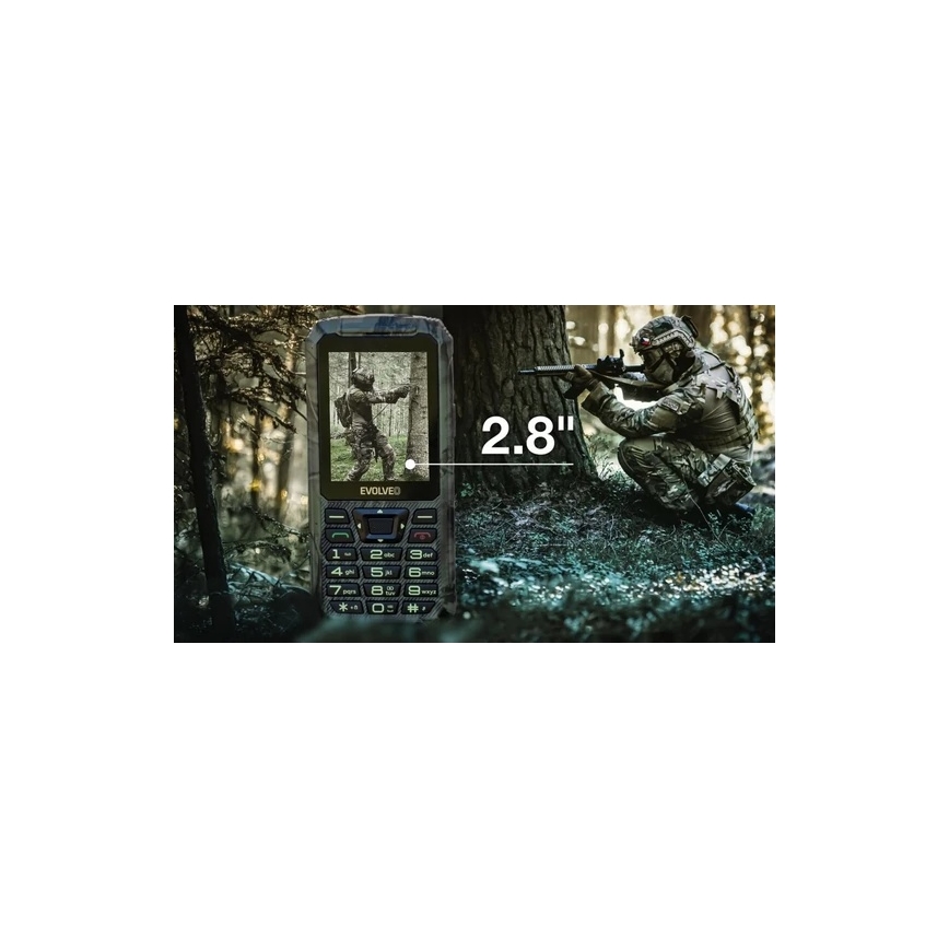 Evolveo - StrongPhone Z6 wodoodporny telefon Dual SIM w kamuflażu myśliwskim