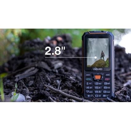Evolveo - StrongPhone Z6, wodoszczelny telefon Dual SIM, czarny/pomarańczowy