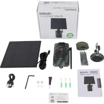 Evolveo - StrongVision Solar 4G, fotopułapka  4G, z aplikacją i panelem solarnym
