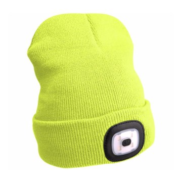 Extol - Czapka z czołówką i ładowaniem przez USB, bateria 300 mAh, neonowo-żółta, rozmiar UNI