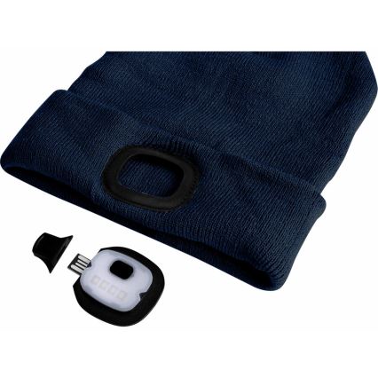 Extol - Czapka z czołówką i ładowaniem USB (akumulator 250 mAh), niebieska, rozmiar UNI