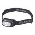 Extol - Latarka czołowa LED ładowalna LED/5W/1000 mAh/3,7V IPX5 czarna