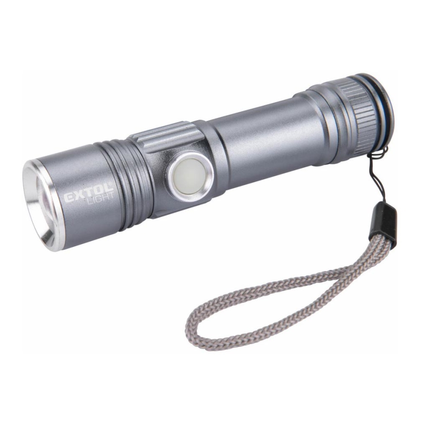 Extol - Latarka LED akumulatorowa LED/2000 mAh/3,7V matowy chrom