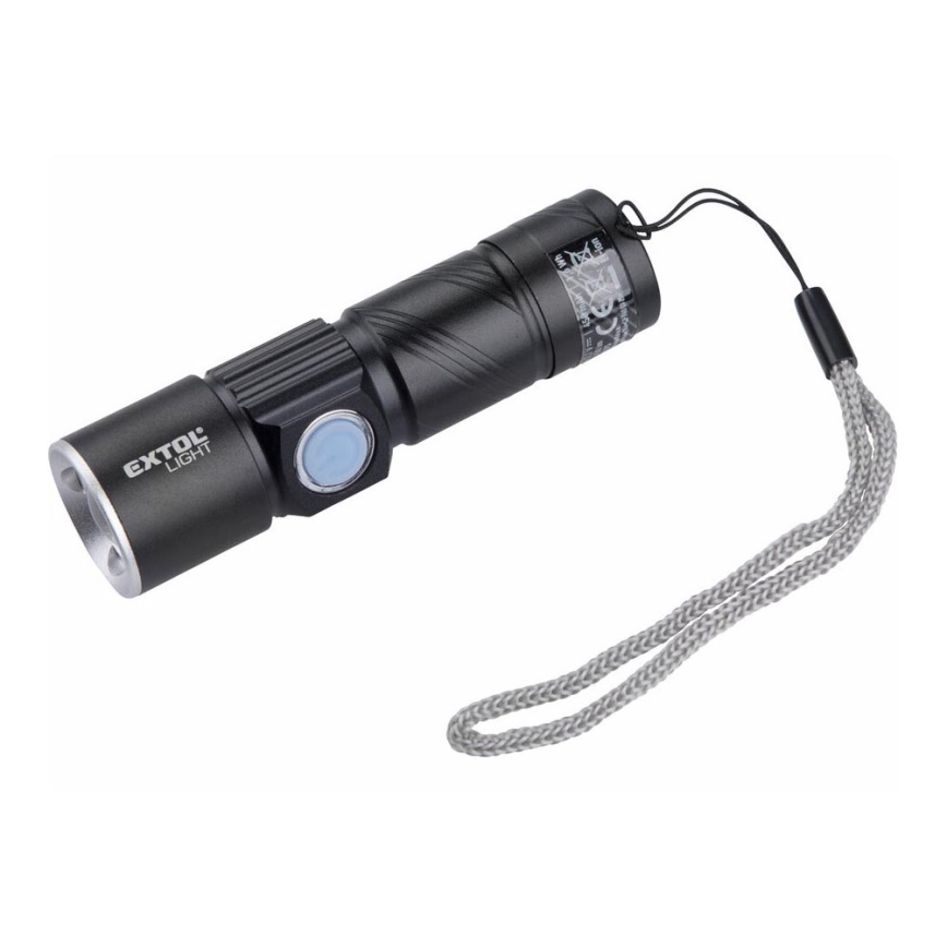 Extol - Latarka LED akumulatorowa LED/3W/450 mAh/3,7V czarna