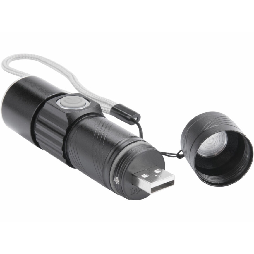 Extol - Latarka LED akumulatorowa LED/3W/450 mAh/3,7V czarna