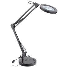 Extol - LED Lampa stołowa ściemnialna ze szkłem powiększającym LED/8W/5V 2900/4500/7500K czarne