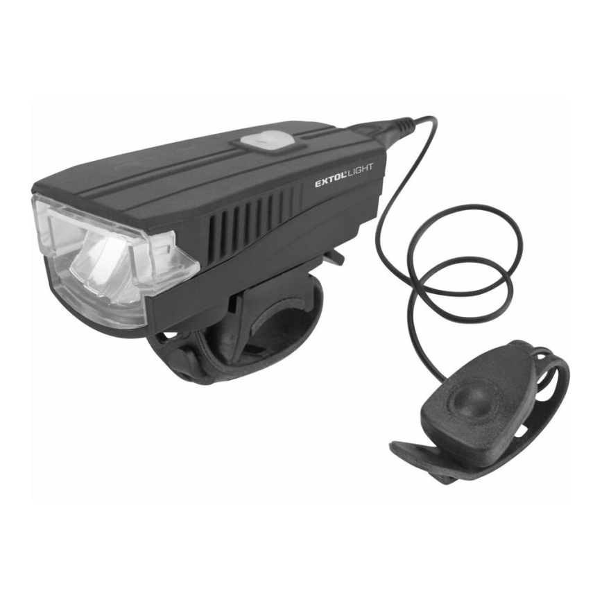 Extol - LED Latarka akumulatorowa z klaksonem rowerowym LED/5W/1200 mAh/3,7V IPX4
