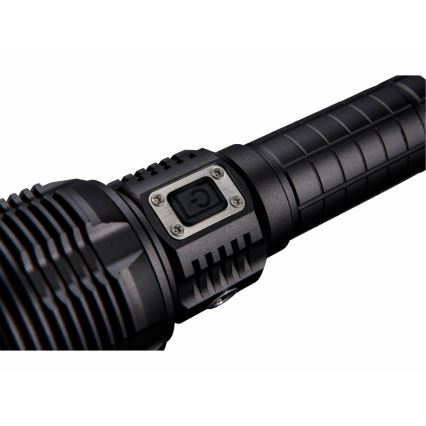 Extol - LED Ściemnialna ładowalna latarka z powerbankiem LED/60W/10000 mAh 8000 lm IPX4 czarny