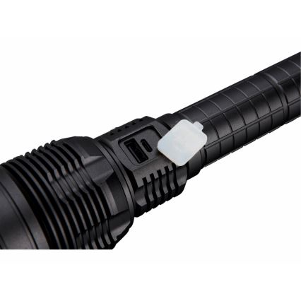 Extol - LED Ściemnialna ładowalna latarka z powerbankiem LED/60W/10000 mAh 8000 lm IPX4 czarny