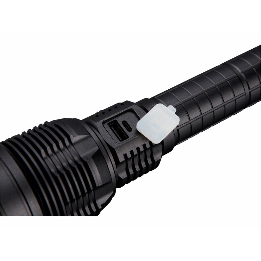 Extol - LED Ściemnialna ładowalna latarka z powerbankiem LED/60W/10000 mAh 8000 lm IPX4 czarny