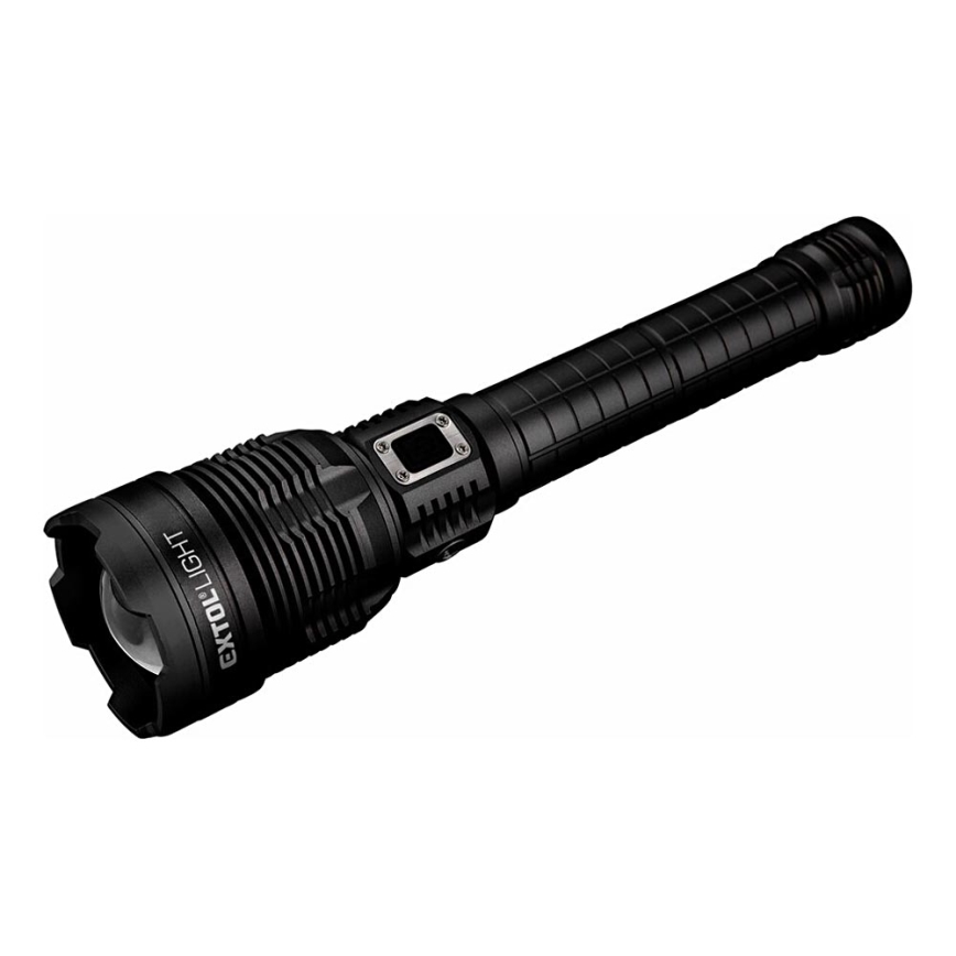 Extol - LED Ściemnialna ładowalna latarka z powerbankiem LED/60W/10000 mAh 8000 lm IPX4 czarny