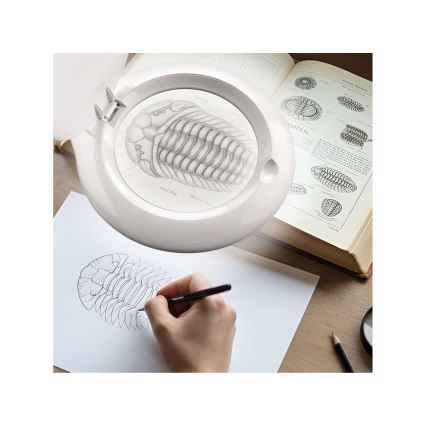 Extol - LED ściemnialna lampa biurkowa z lupą LED/10W/230V biała