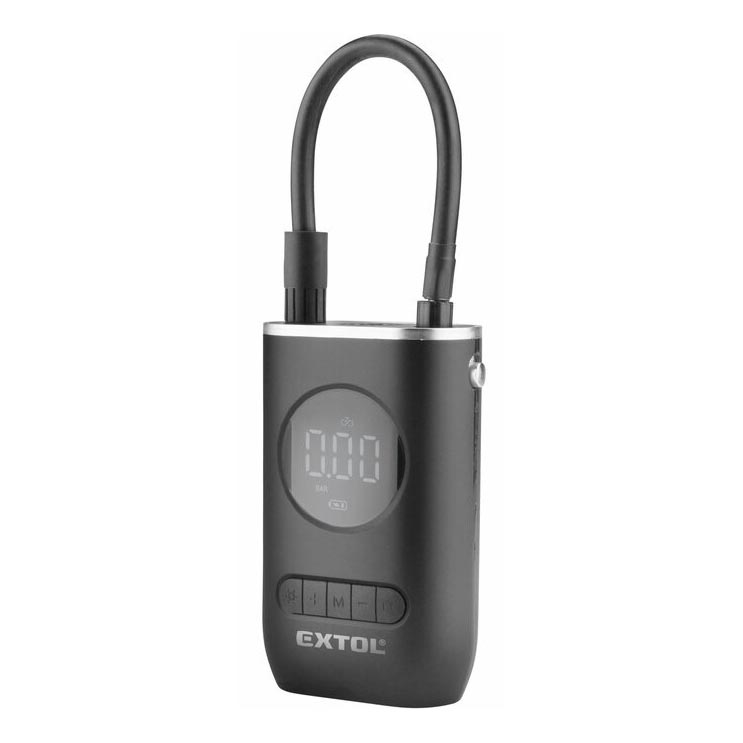 Extol Premium - Cyfrowy kompresor kieszonkowy 4000 mAh 7,4V czarny