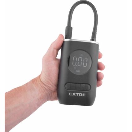 Extol Premium - Cyfrowy kompresor kieszonkowy 4000 mAh 7,4V czarny