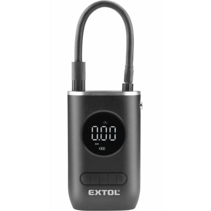 Extol Premium - Cyfrowy kompresor kieszonkowy 4000 mAh 7,4V czarny