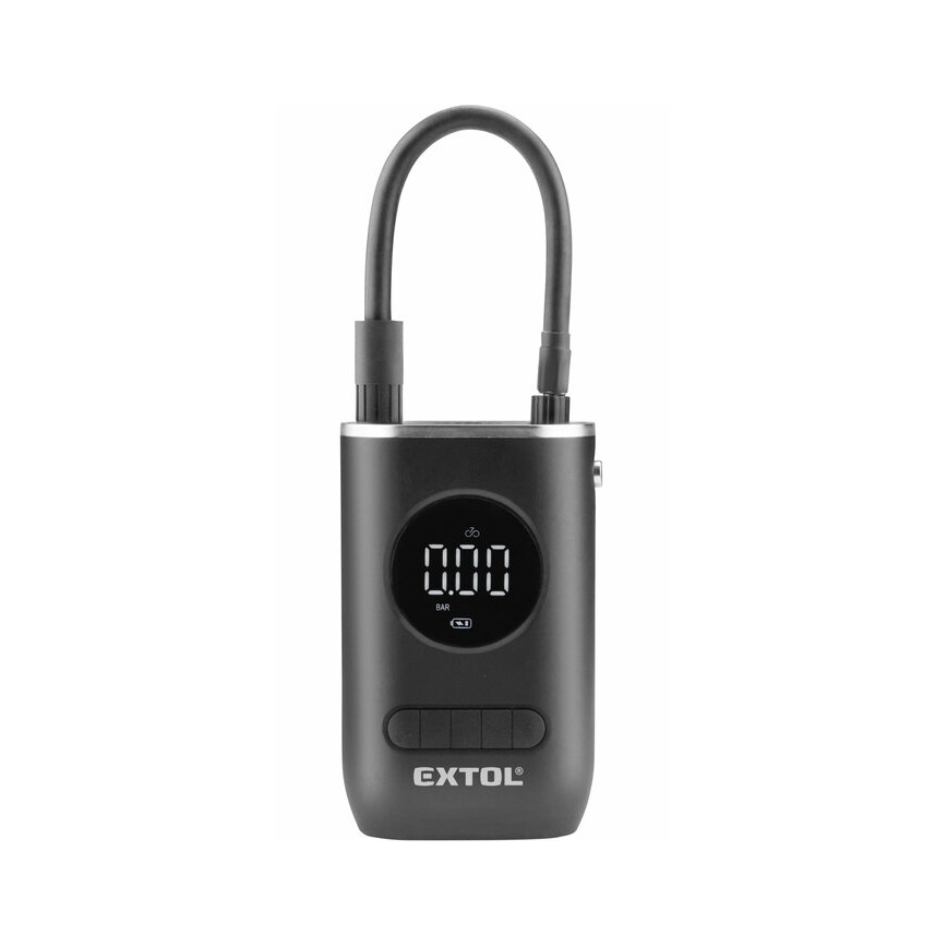 Extol Premium - Cyfrowy kompresor kieszonkowy 4000 mAh 7,4V czarny