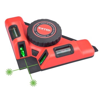 Extol Premium - Laserowy kątownik 90° z elektrycznym modułem przyssawkowym 5V/1000 mAh