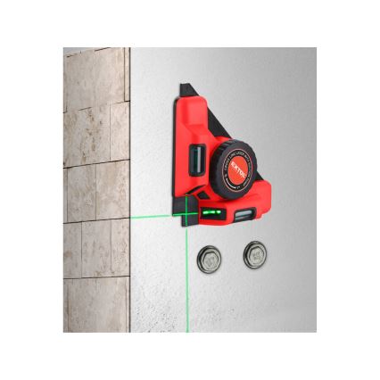 Extol Premium - Laserowy kątownik 90° z elektrycznym modułem przyssawkowym 5V/1000 mAh