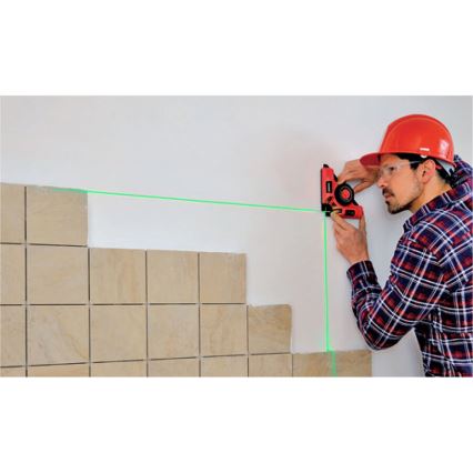 Extol Premium - Laserowy kątownik 90° z elektrycznym modułem przyssawkowym 5V/1000 mAh