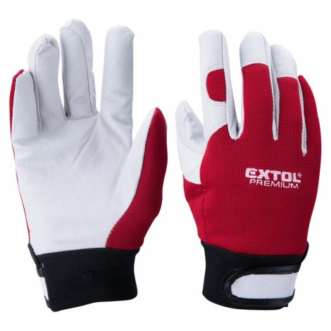 Extol Premium - Rękawice robocze rozmiar 10" czerwono-białe