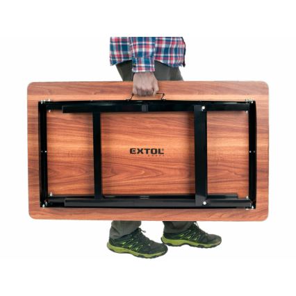 Extol - Składany stół roboczy 100x60 cm brązowy/czarny