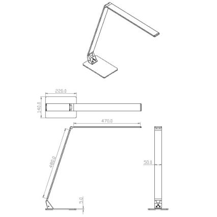 Fabas 3265/30/212 - LED Ściemnialna lampa stołowa WASP LED/12W/230V 3000/4000/5000K matowy chrom