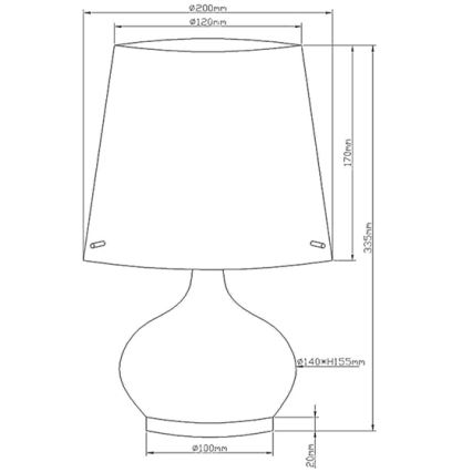 Fabas Luce 2533-34-102 - Lampa stołowa ADE 1xG9/25W/230V + 1xE14/60W