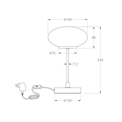 Fabas Luce 3339-30-178 - LED Dotykowa ściemnialna lampa stołowa JAP LED/5W/230V matowy chrom