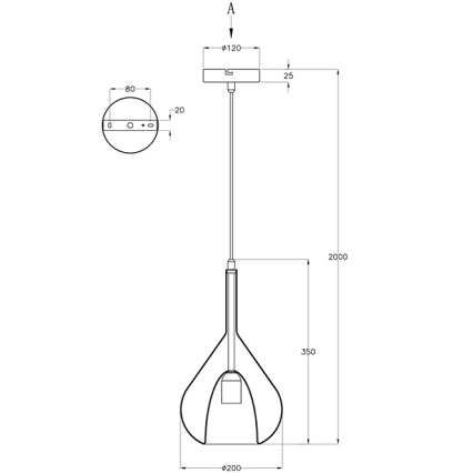 Fabas Luce 3481-40-125 - Żyrandol na lince LILA 1xE27/40W/230V złoty