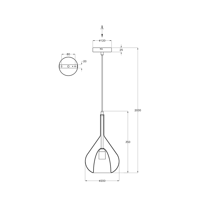 Fabas Luce 3481-40-125 - Żyrandol na lince LILA 1xE27/40W/230V złoty