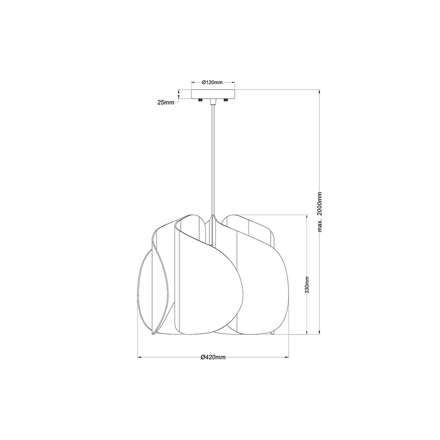 Fabas Luce 3672-40-132 - Żyrandol na lince PEVERO 1xE27/40W/230V drewno