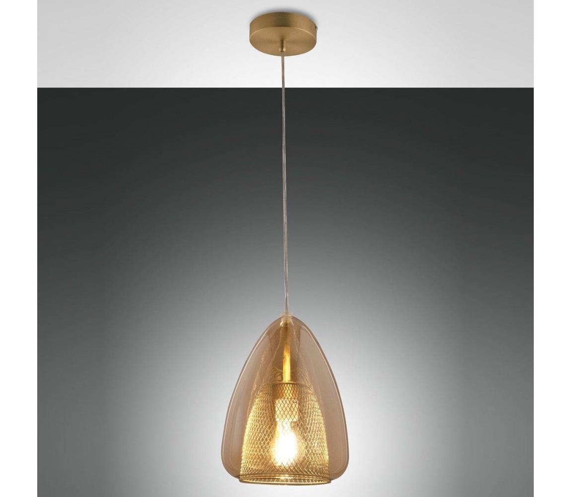 Fabas Luce 3673-40-125 - Żyrandol na lince BRITTON 1xE27/40W/230V złoty