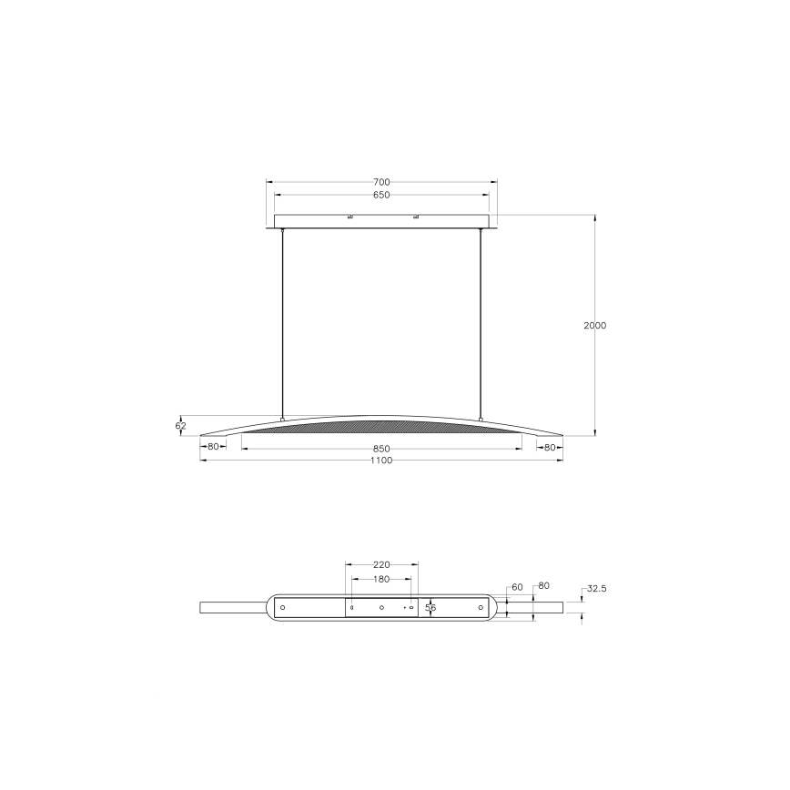 Fabas Luce 3697-40-102 - LED Żyrandol ściemnialny na lince CORDOBA LED/36W/230V biały/drewno